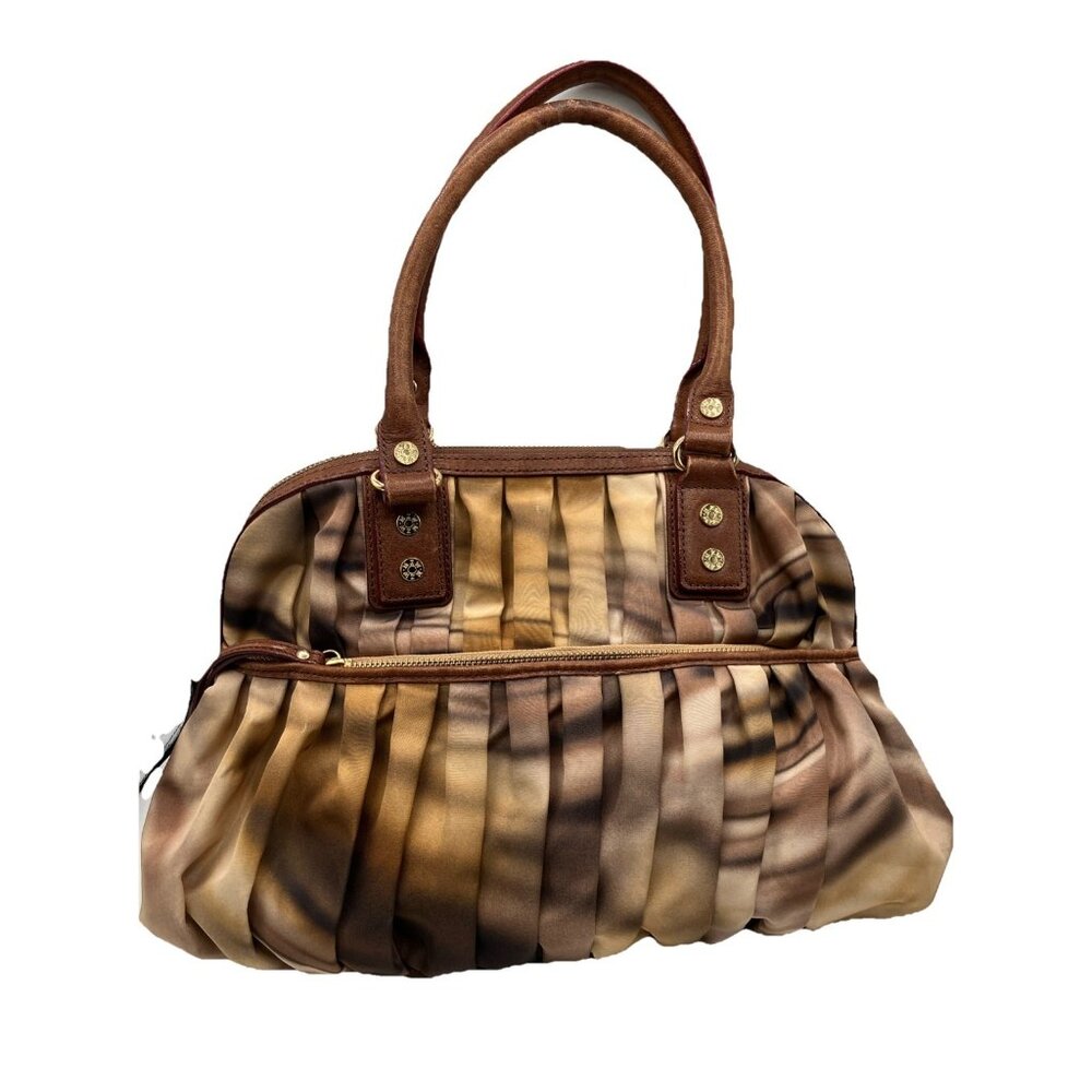 15x10 MZ Wallace Bea Pleated Abstract Ombre Satchel Travel Shoulder Bag